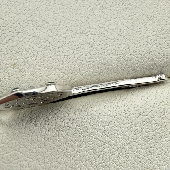 RARE Tiffany & Co. 18k Diamond Key with Enamel e in White Gold - Picture 6 of 12